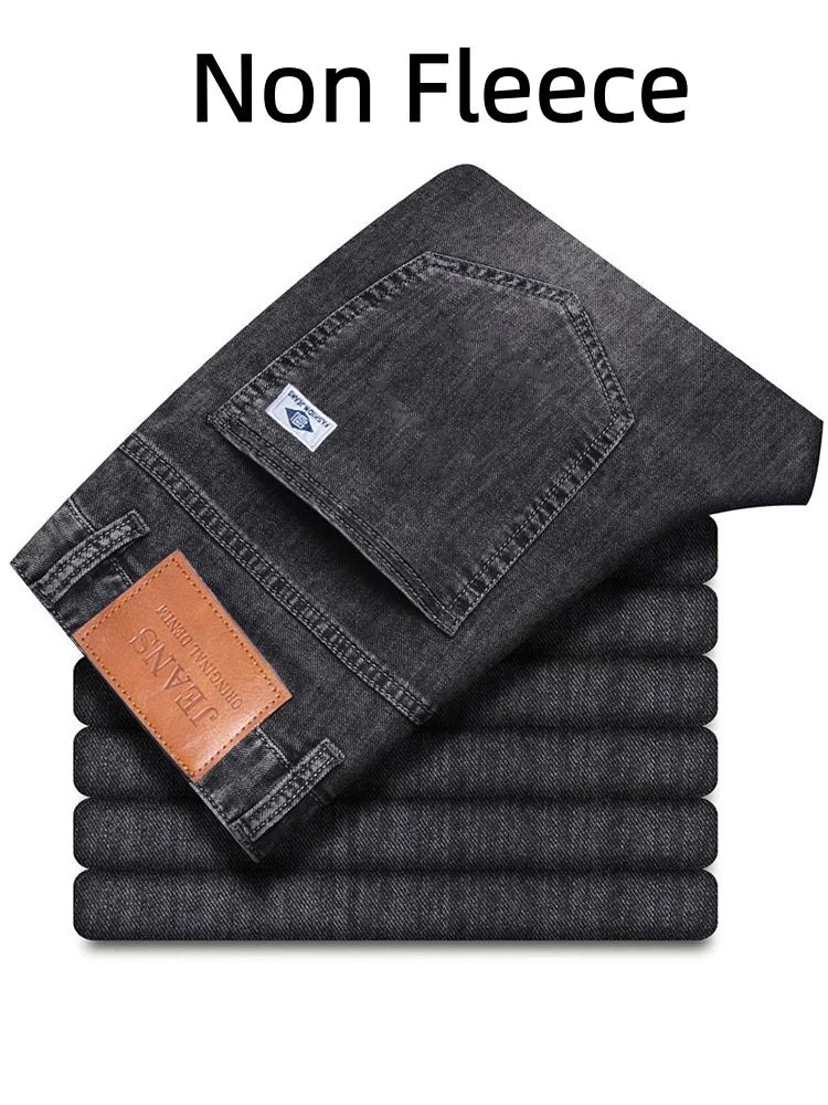 Men’s Loose Straight Leg Jeans – Retro Washed Casual Denim Pants