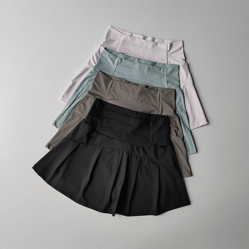 Women’s High Waist Sports Skirt Quick Dry Fitness Yoga Running Tennis Golf Wear
