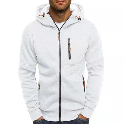 Men’s Zip-Up Hoodie – Long Sleeve Slim Fit Casual Sports Jacket