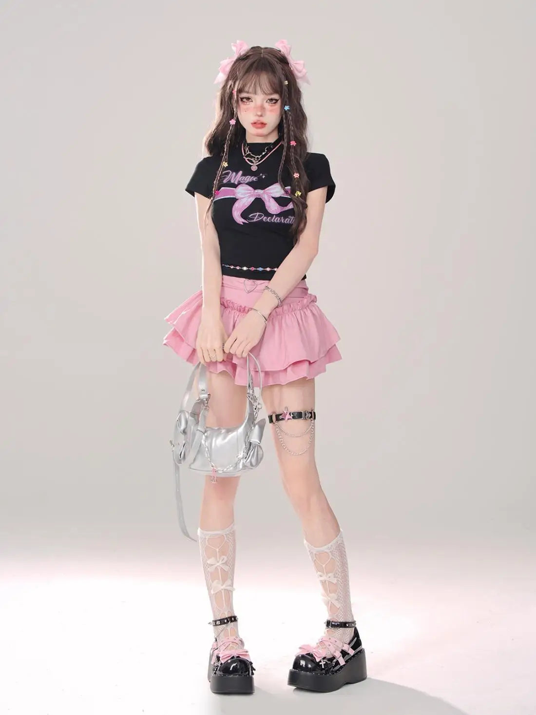 Women’s High Waist Ruffle A Line Skirt Korean Fashion Summer Streetwear Y2K Style
