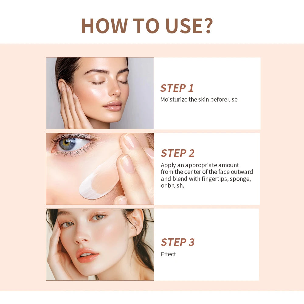 Foundation 4 in 1 - Medium Spectrum with SPF 30+, Longwearing & Waterproof Hydrating Color Changing Foundation Women Cosmetics