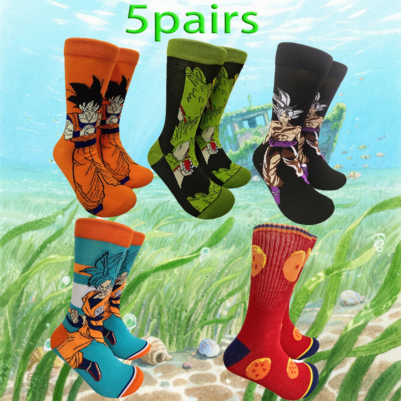 5 pairs of novel cartoon socks for men and women, comfortable gifts for men and women