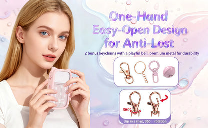 Hand Sanitizer Mist Case 1FL. OZ., Protective and Stylish Hand Sanitizer Spray Accessory, Silicone Case with Keyring，Portable