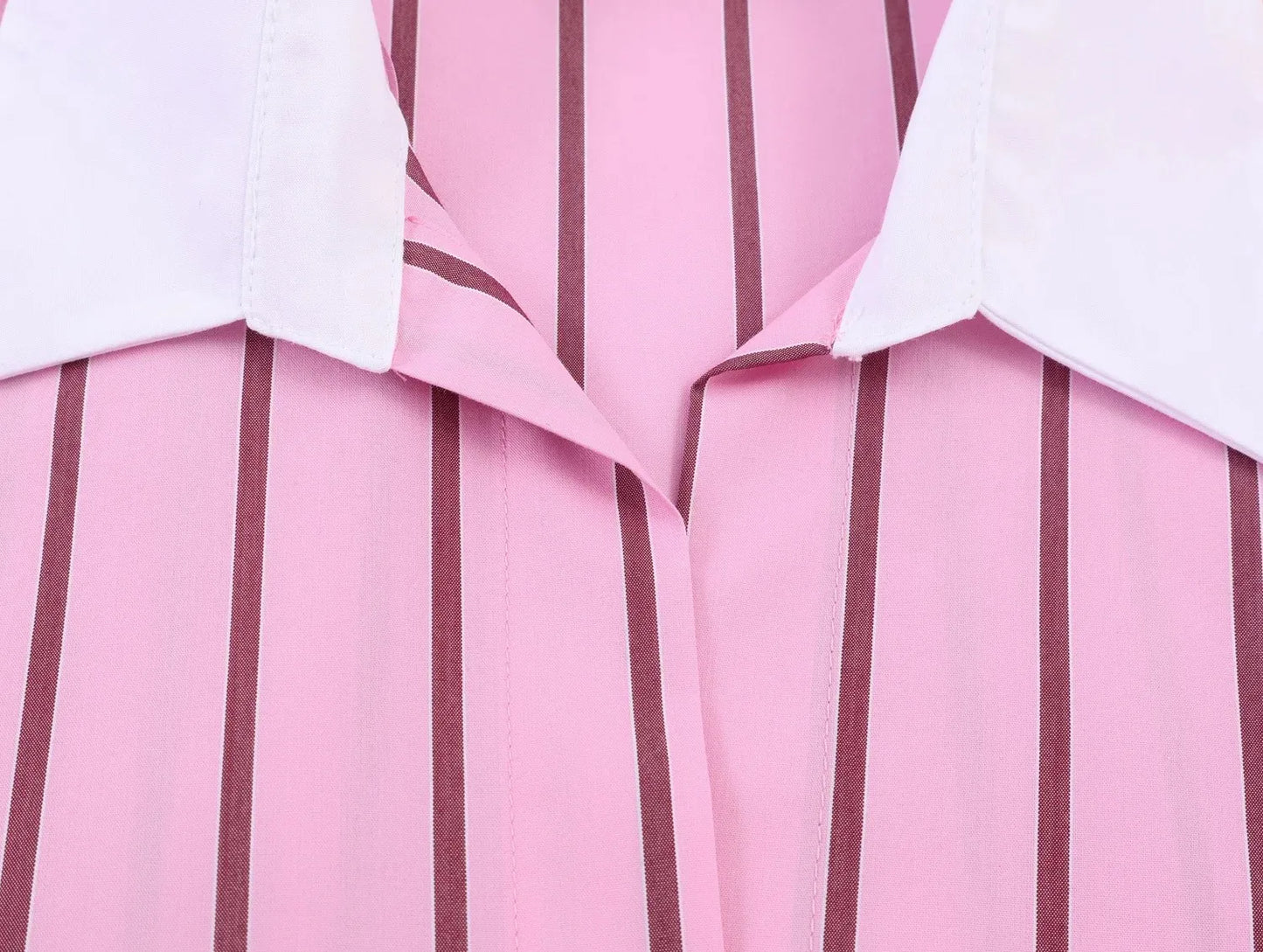 Women’s Color Block Blouse – Elegant Single-Breasted Fashion Top