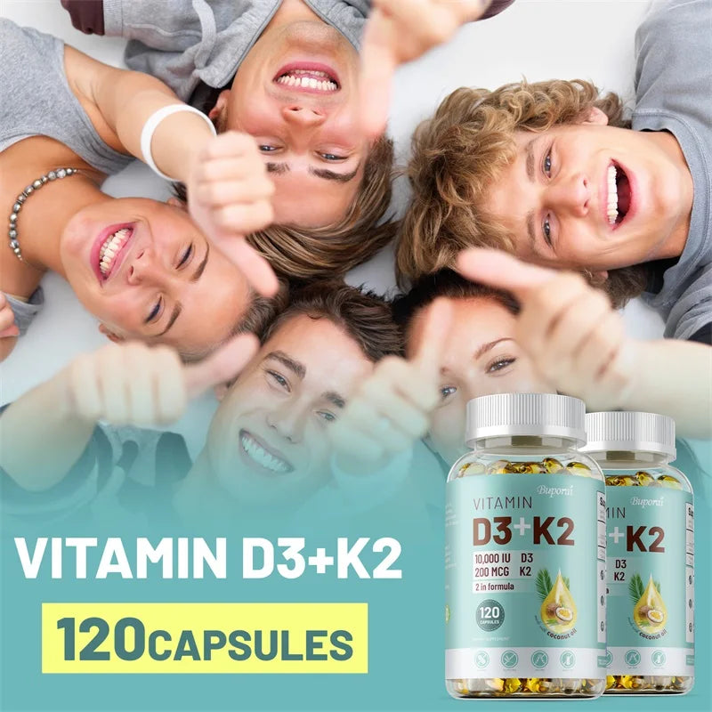 VITAMIN D3&K2 - Nerve, Muscle, Heart, Bone and Dental Health, Immune System Health