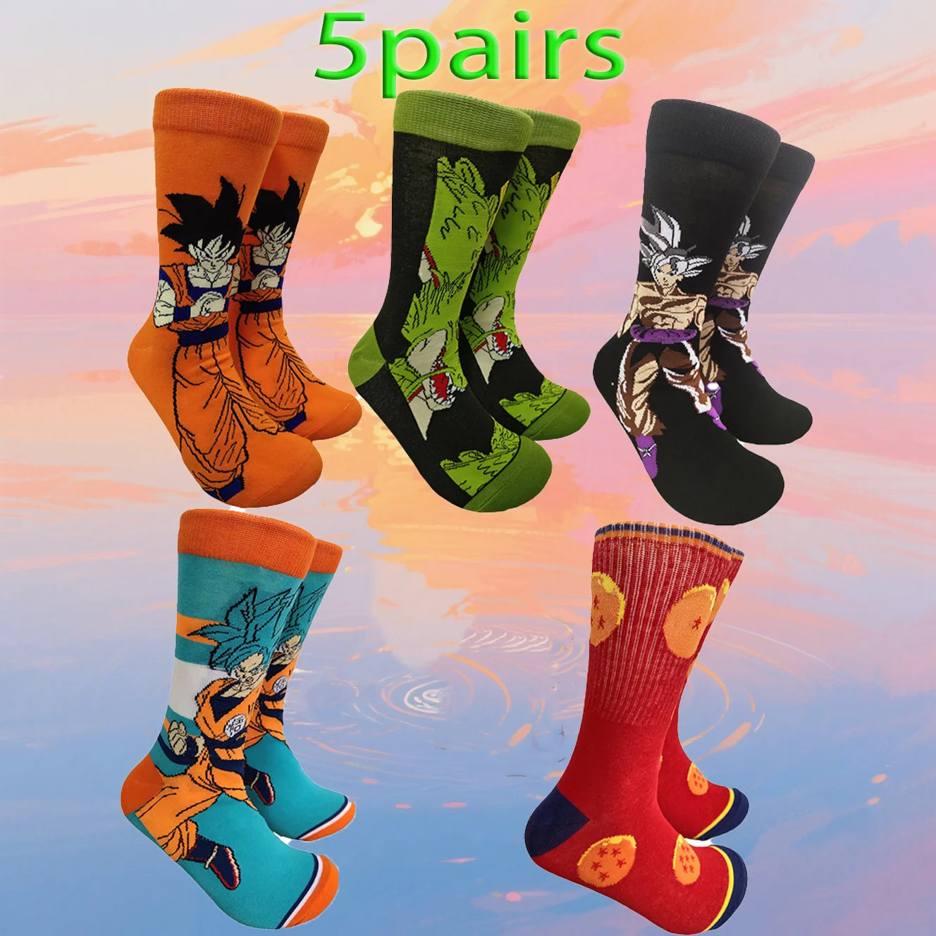 5 pairs of novel cartoon socks for men and women, comfortable gifts for men and women