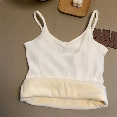Women’s Velvet Corset Tank Top – Slim Fit Sleeveless Winter Fashion