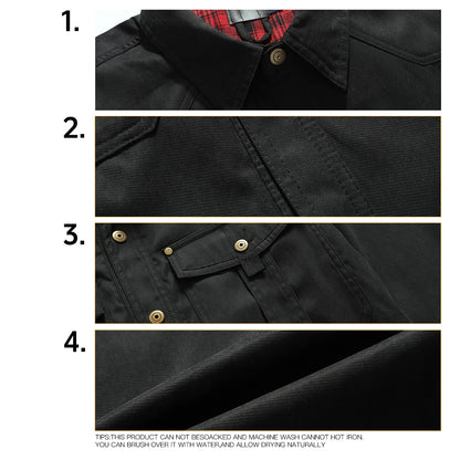 Men’s Flannel Lined Shacket – Casual Snap Button Shirt Jacket (Spring)