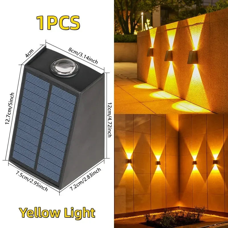 LED Solar Lights Outdoor Solar Powered Wall Lamp Waterproof Outdoor Garden Decorations