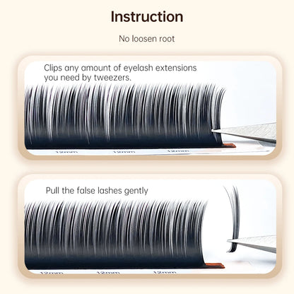 Yelix Camellia Lashes with Adhesive LC LB LJ C D Curl Eyelashes Natural Soft Eyelash Extensions Russian Volume Individual Lashes