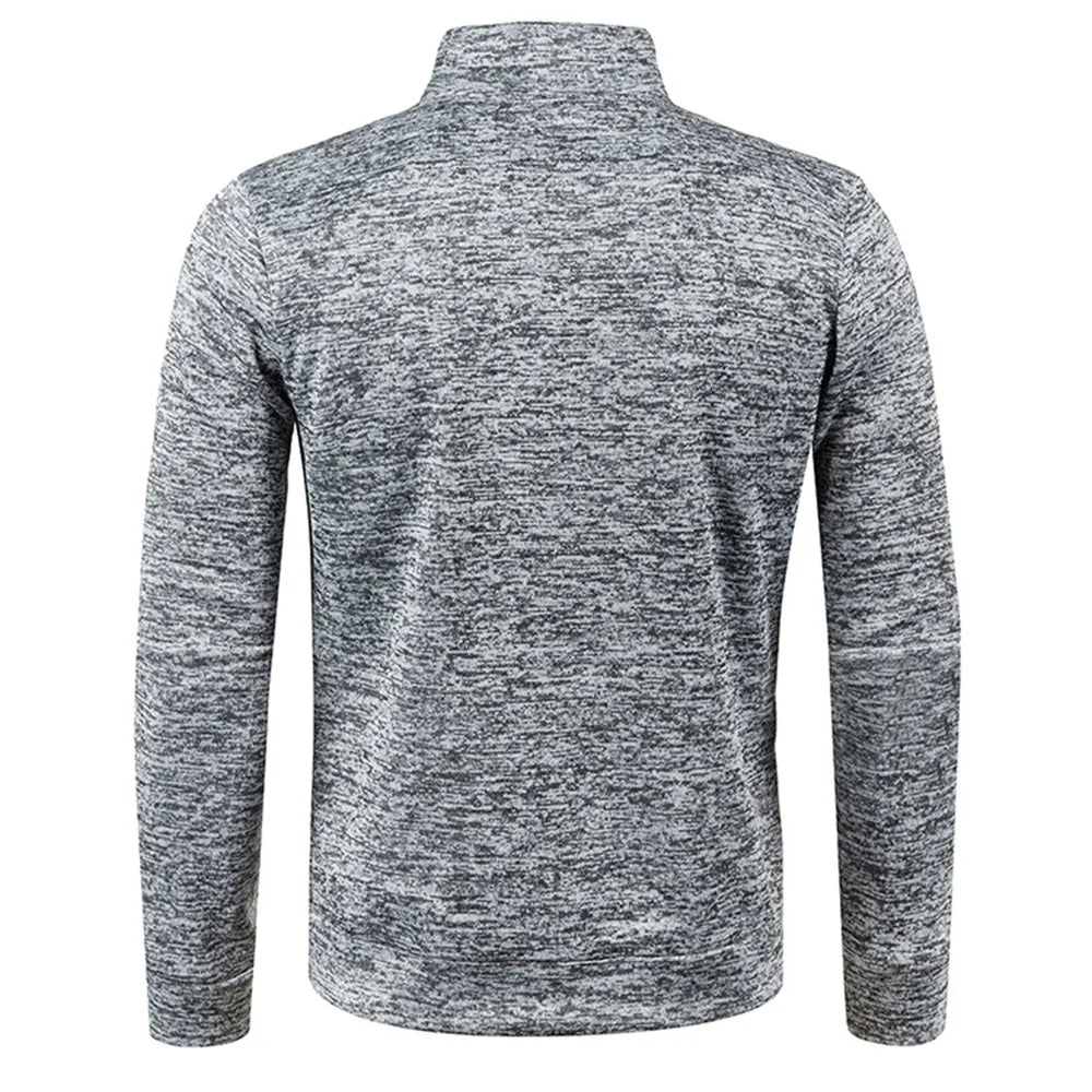 Men’s Zipper Jacket Hoodie – Solid Color Long Sleeve Streetwear Sweatshirt