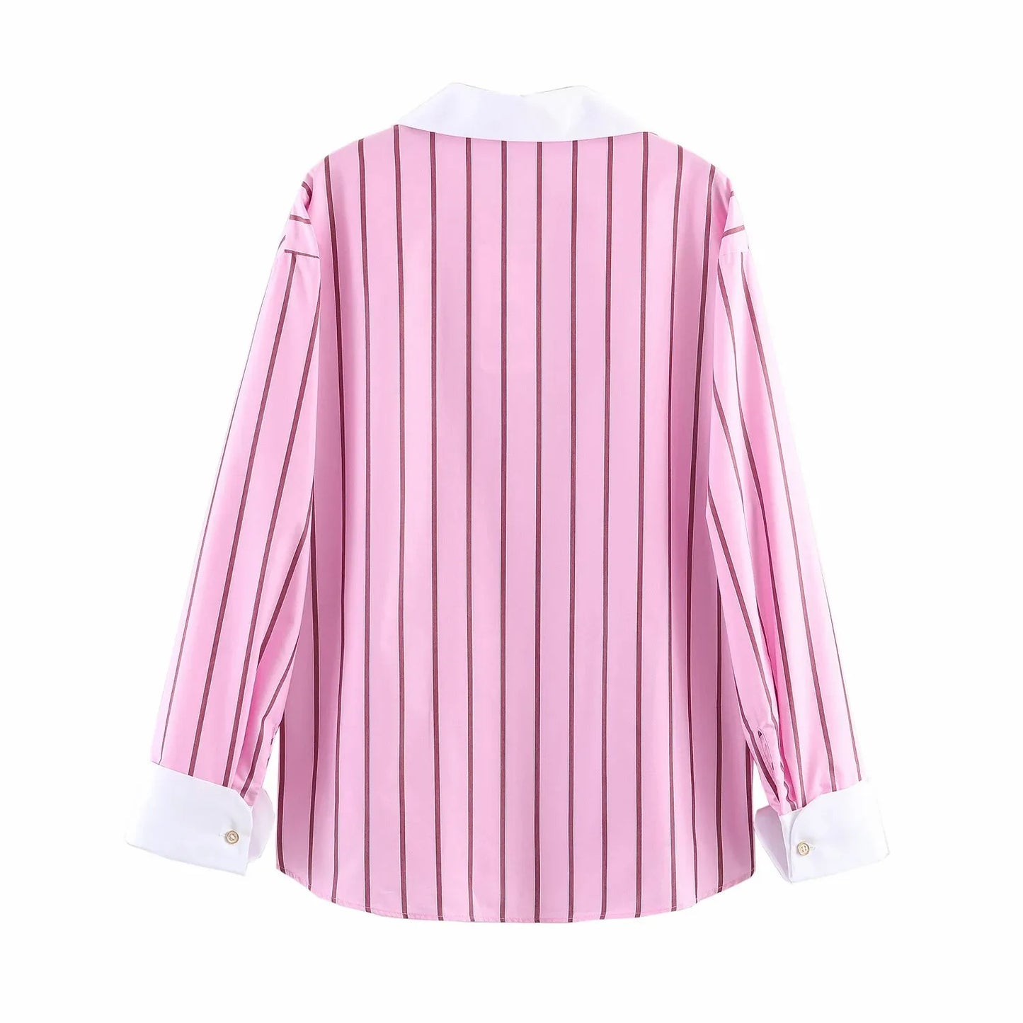 Women’s Color Block Blouse – Elegant Single-Breasted Fashion Top