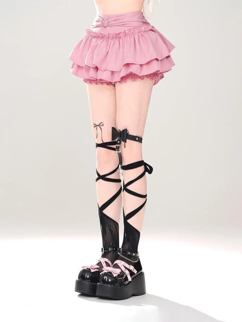 Women’s High Waist Ruffle A Line Skirt Korean Fashion Summer Streetwear Y2K Style