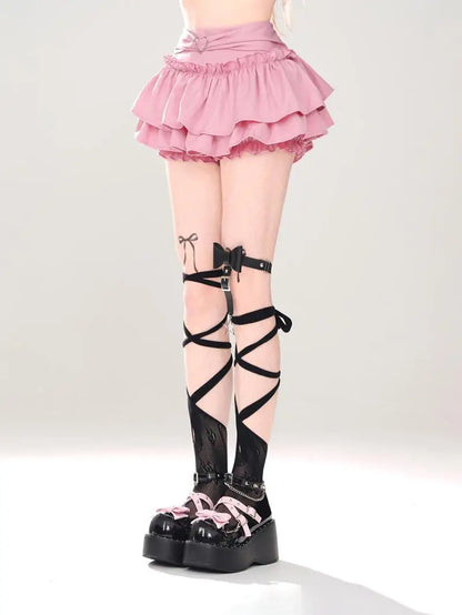 Women’s High Waist Ruffle A Line Skirt Korean Fashion Summer Streetwear Y2K Style