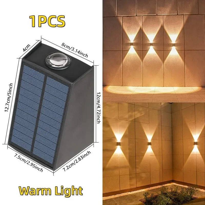 LED Solar Lights Outdoor Solar Powered Wall Lamp Waterproof Outdoor Garden Decorations