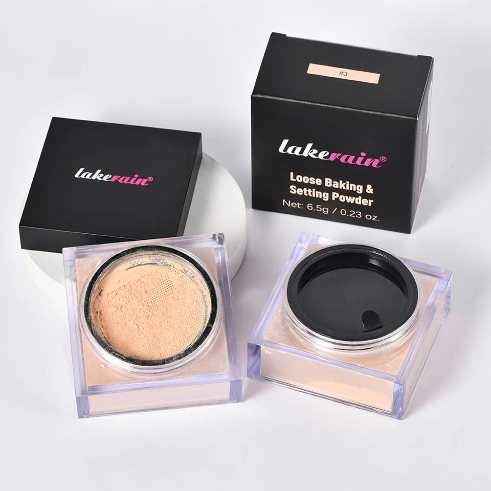 Loose Baking&Setting Powder Long Lasting Oil Control Natural Face Matte Waterproof BrighTening Loose Powder Makeup Cosmetics