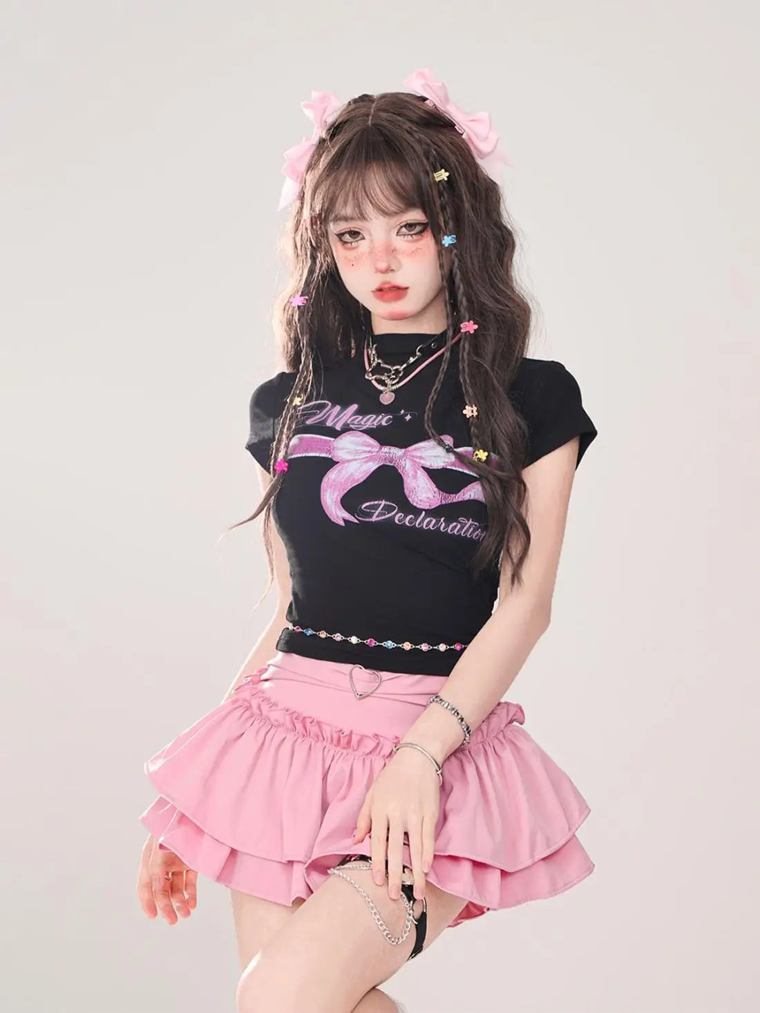 Women’s High Waist Ruffle A Line Skirt Korean Fashion Summer Streetwear Y2K Style