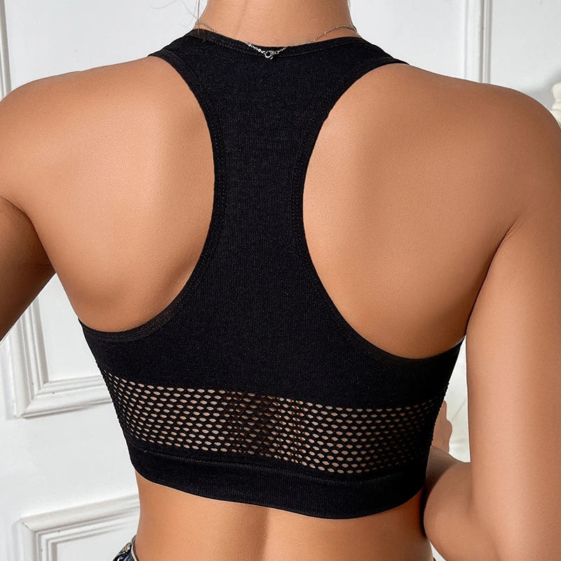 Women’s Fishnet Crop Top – Sexy Off Shoulder Stretch Tank