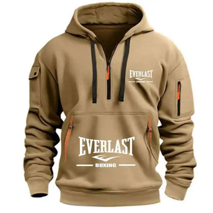 Men’s Half Zip Hoodie – Casual Multi-Pocket Fitness Sweatshirt