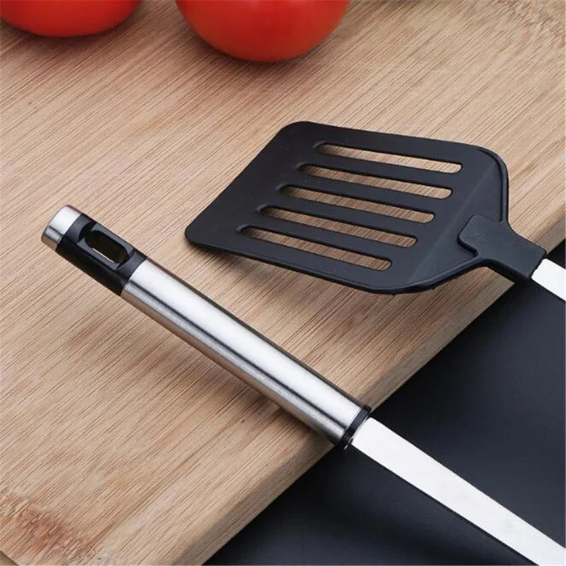 Stainless Steel Turners Kitchen Tools  Nylon Handle  Spatula  Fried Shovel Egg Fish Frying Pan
