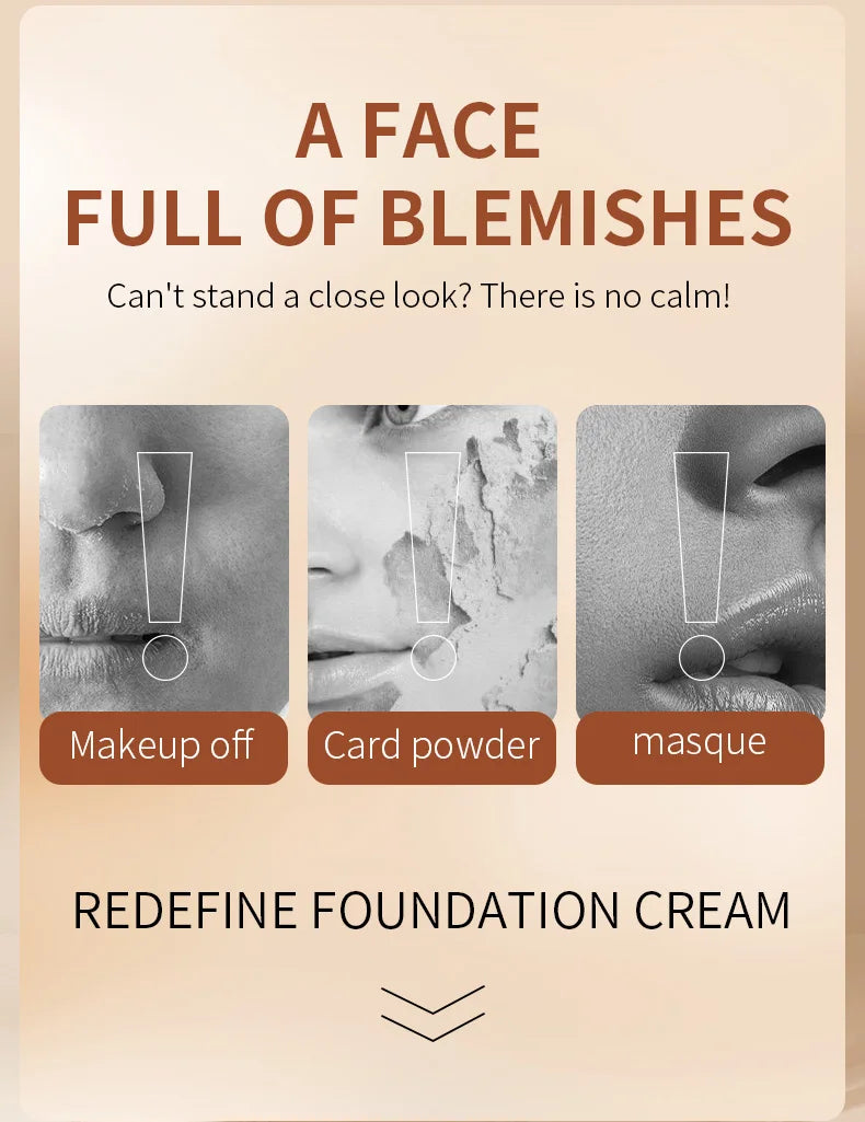 Foundation make-up concealer is light and thin to hold makeup, cover facial defects, and create a clear makeup effect
