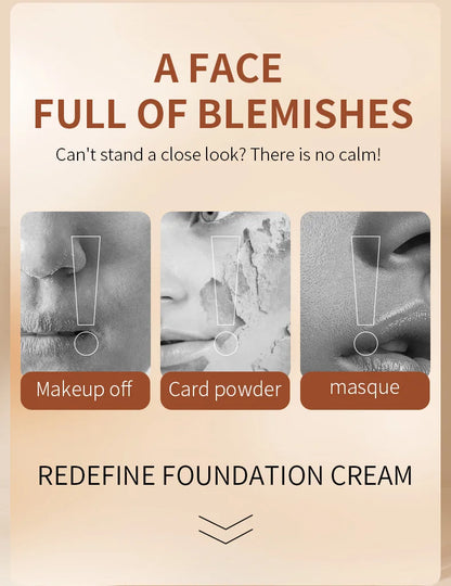 Foundation make-up concealer is light and thin to hold makeup, cover facial defects, and create a clear makeup effect