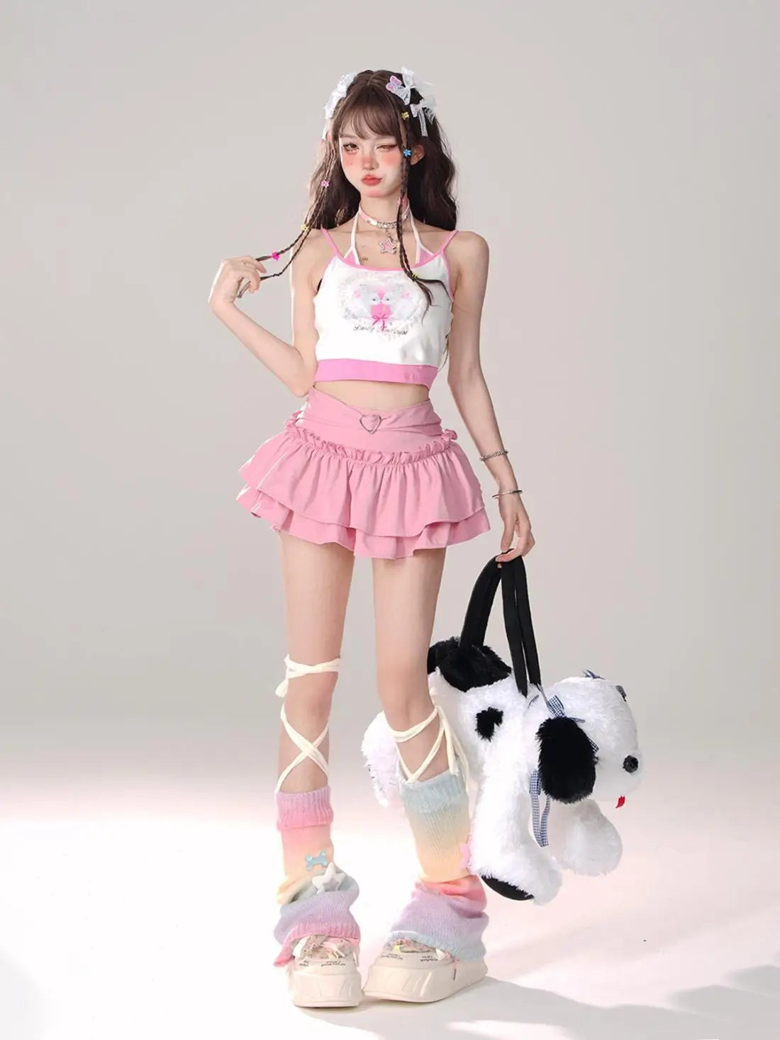 Women’s High Waist Ruffle A Line Skirt Korean Fashion Summer Streetwear Y2K Style