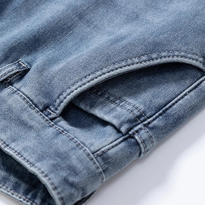 Men’s Loose Straight Leg Jeans – Retro Washed Casual Denim Pants