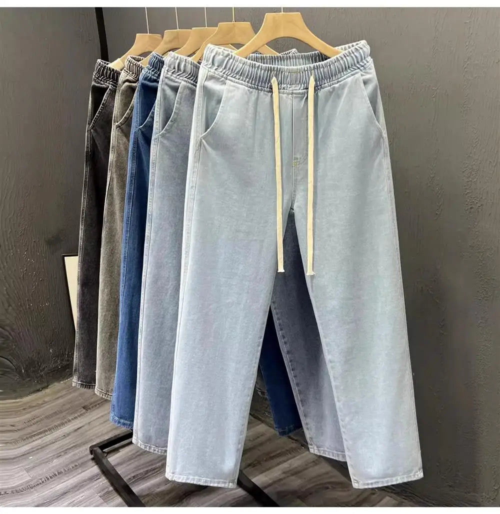 Men’s Loose Straight Leg Jeans – Casual Vintage Durable Cotton Denim