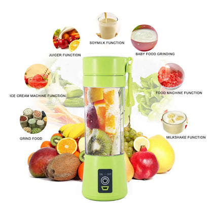 Portable Juicer Blender, USB Travel Juice Cup Baby Food Mixing Machince with Updated 6 Blades with Powerful Motor 4000mAh Recharge