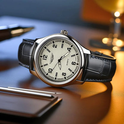 Top Brand Man Wristwatch Luxury Business Waterproof Men Watch For Men Quartz Clock Leather Men's Watches reloj+Box Men's Gift