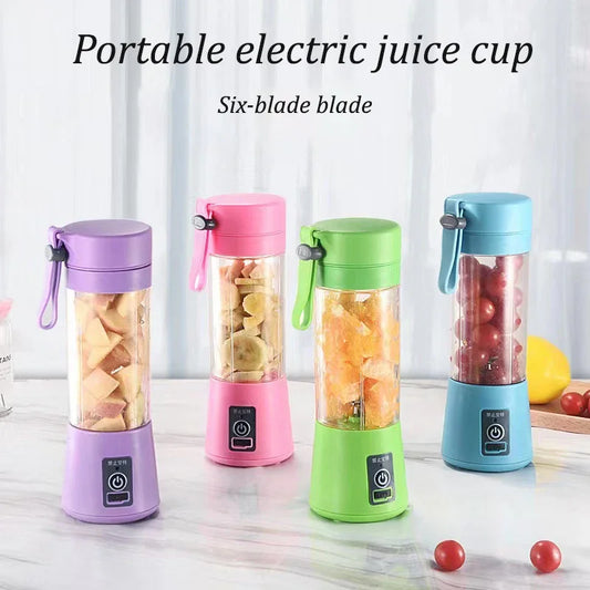 Portable Juicer Blender, USB Travel Juice Cup Baby Food Mixing Machince with Updated 6 Blades with Powerful Motor 4000mAh Recharge