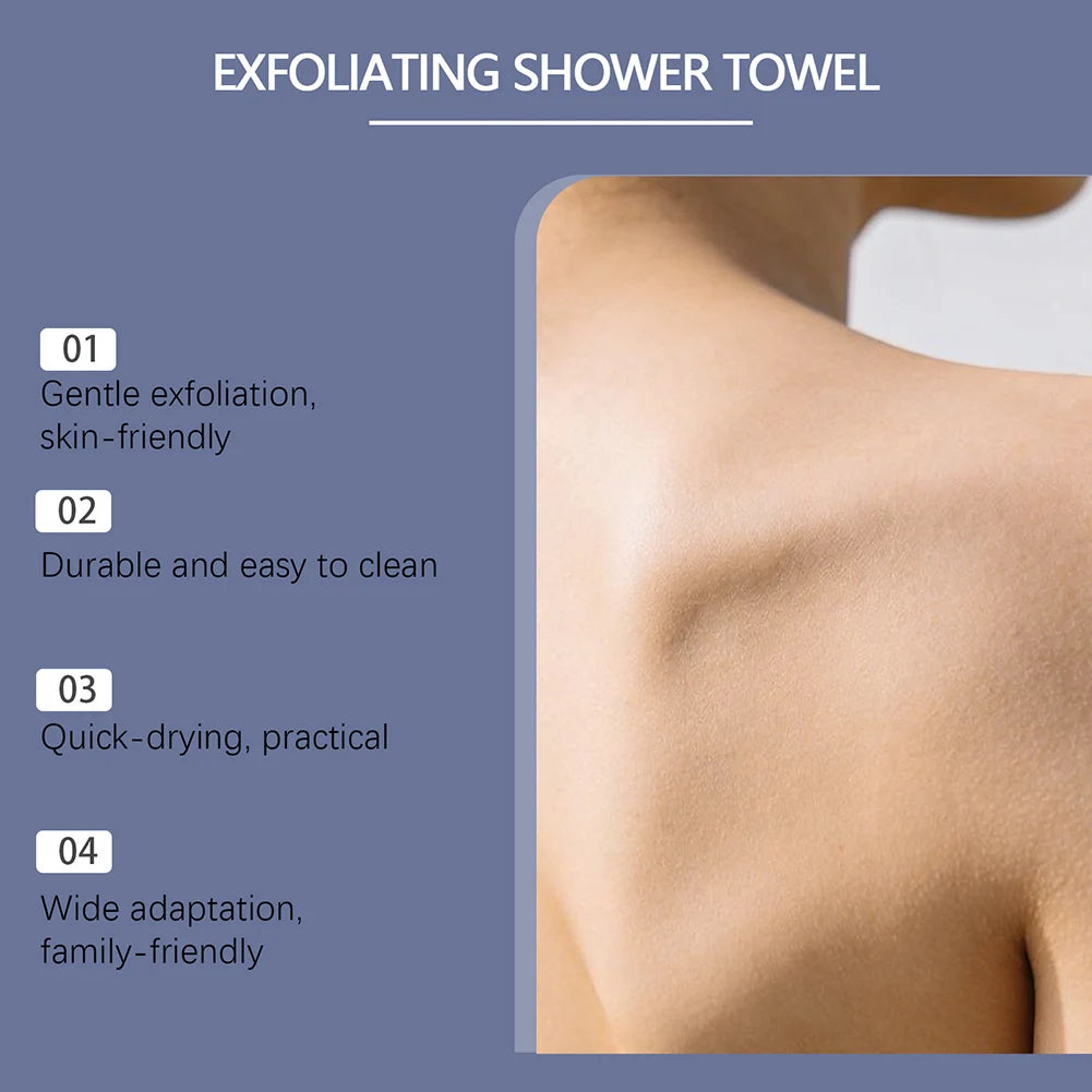 Exfoliating Shower Towel Exfoliating Skin Bath Towel,Premium Scrub Wash Cloth for Body Face Exfoliating Washcloth for Men Woman