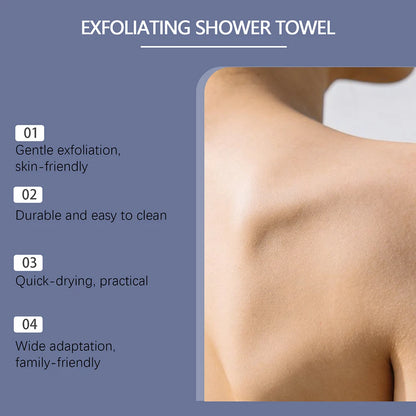 Exfoliating Shower Towel Exfoliating Skin Bath Towel,Premium Scrub Wash Cloth for Body Face Exfoliating Washcloth for Men Woman