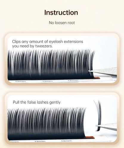Yelix Camellia Lashes with Adhesive LC LB LJ C D Curl Eyelashes Natural Soft Eyelash Extensions Russian Volume Individual Lashes