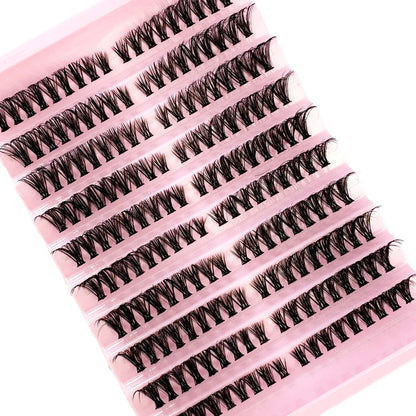 Left+Right Eye Lash Extension Cat/Fox Eye Effect Lash Single Clusters 3D Wispy Natural Looking DIY Segmented Eyelash Extensions