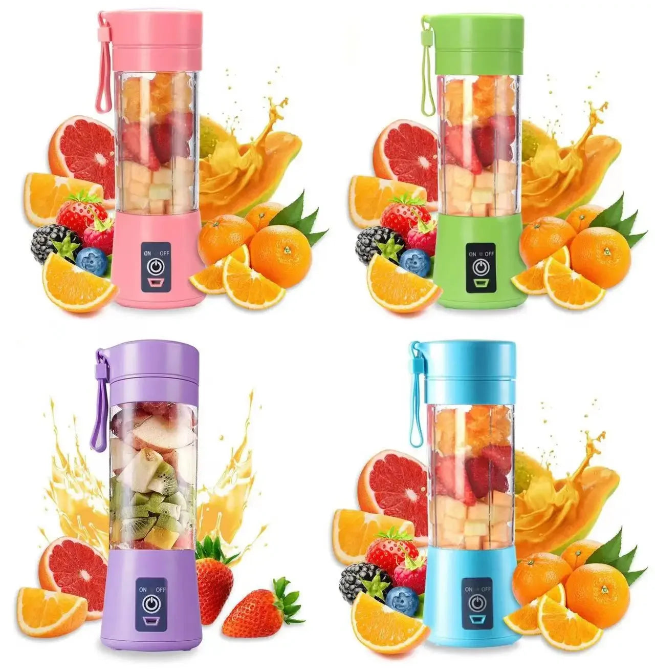 Portable Juicer Blender, USB Travel Juice Cup Baby Food Mixing Machince with Updated 6 Blades with Powerful Motor 4000mAh Recharge