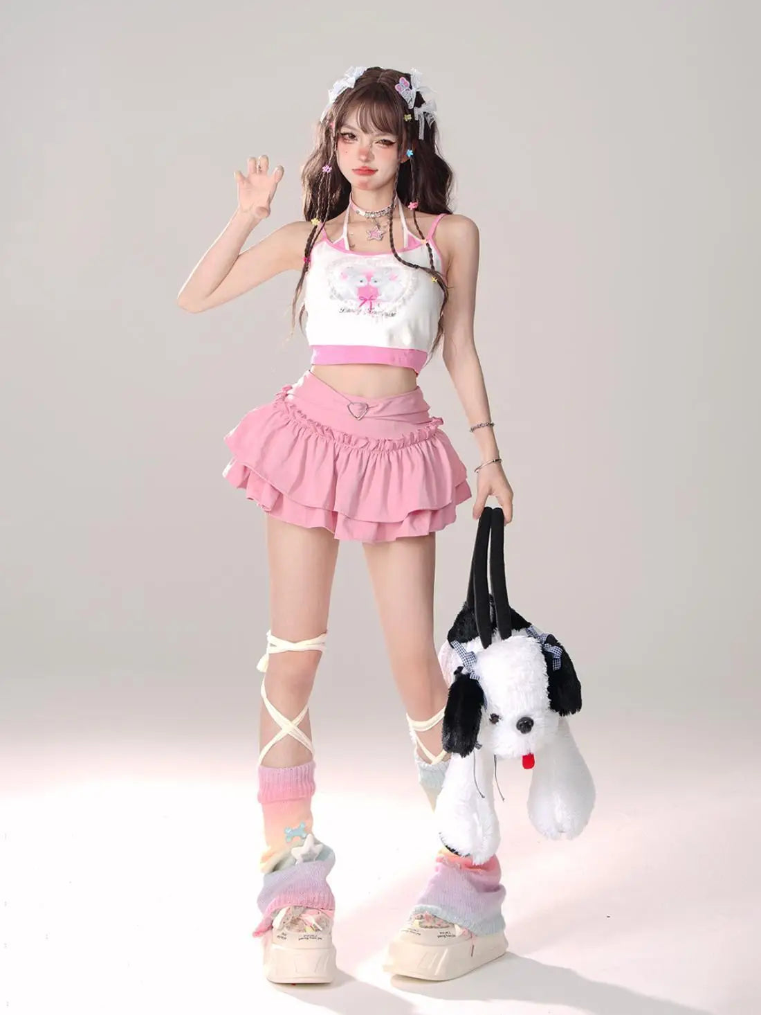 Women’s High Waist Ruffle A Line Skirt Korean Fashion Summer Streetwear Y2K Style