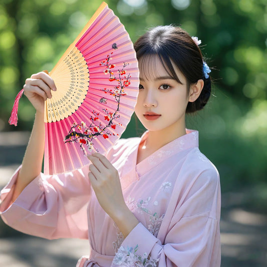 Folding Hand Fan Vintage Silk Bamboo Fans Chinese Hand Fans Women Dance Fan Cosplay Wedding Party Props Decor Gift Fan Portable