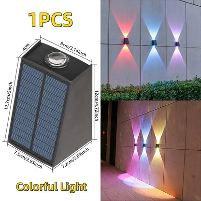 LED Solar Lights Outdoor Solar Powered Wall Lamp Waterproof Outdoor Garden Decorations