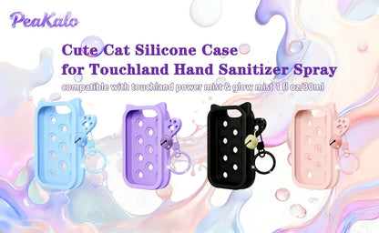 Hand Sanitizer Mist Case 1FL. OZ., Protective and Stylish Hand Sanitizer Spray Accessory, Silicone Case with Keyring，Portable