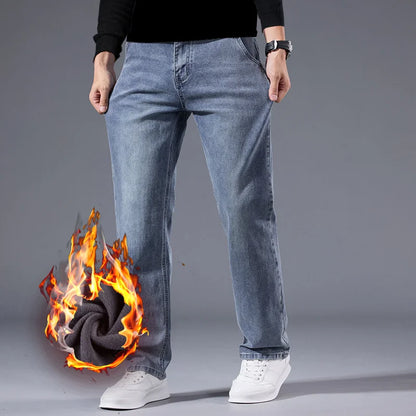 Men’s Loose Straight Leg Jeans – Retro Washed Casual Denim Pants