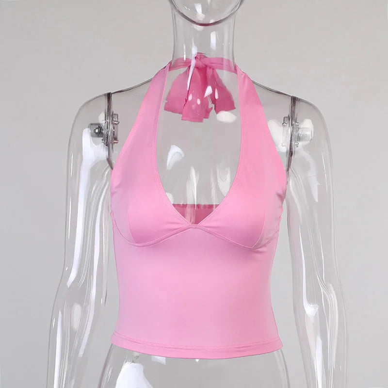 Women’s Off Shoulder Crop Top – Sleeveless Club Party Summer Outfit