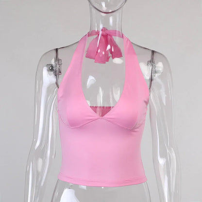 Women’s Off Shoulder Crop Top – Sleeveless Club Party Summer Outfit