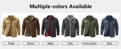 Men’s Flannel Lined Shacket – Casual Snap Button Shirt Jacket (Spring)