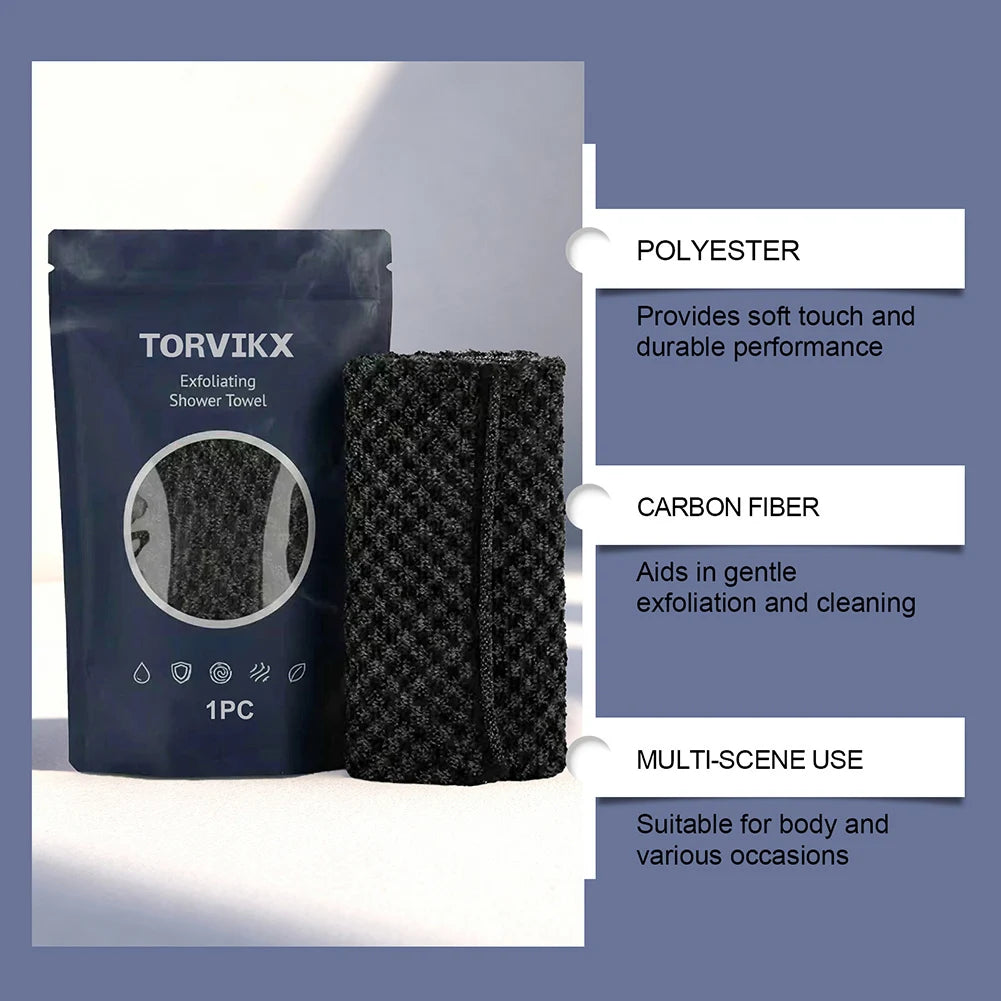 Exfoliating Shower Towel Exfoliating Skin Bath Towel,Premium Scrub Wash Cloth for Body Face Exfoliating Washcloth for Men Woman