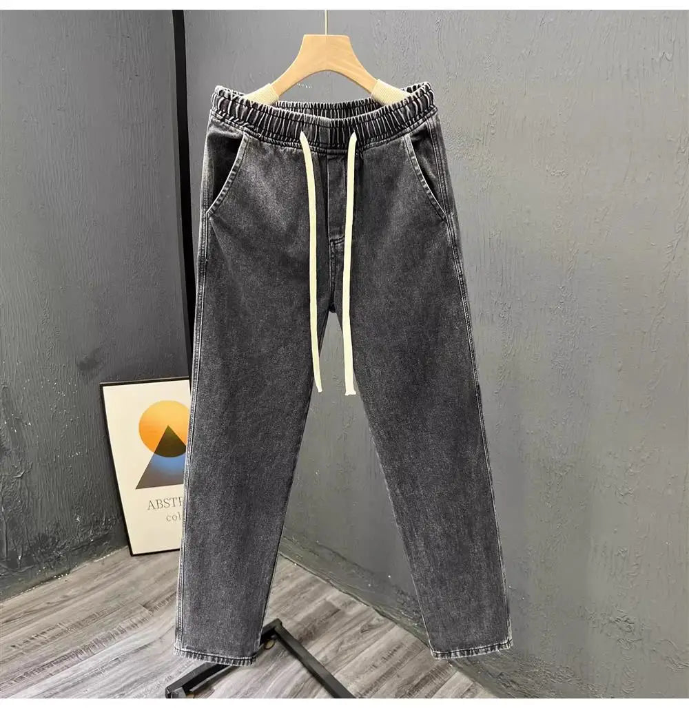 Men’s Loose Straight Leg Jeans – Casual Vintage Durable Cotton Denim