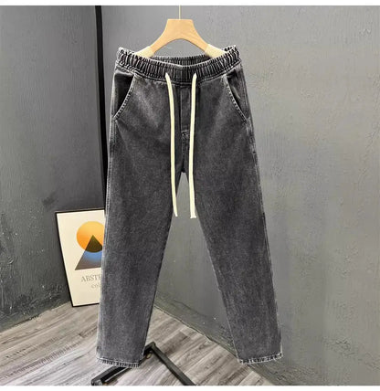 Men’s Loose Straight Leg Jeans – Casual Vintage Durable Cotton Denim