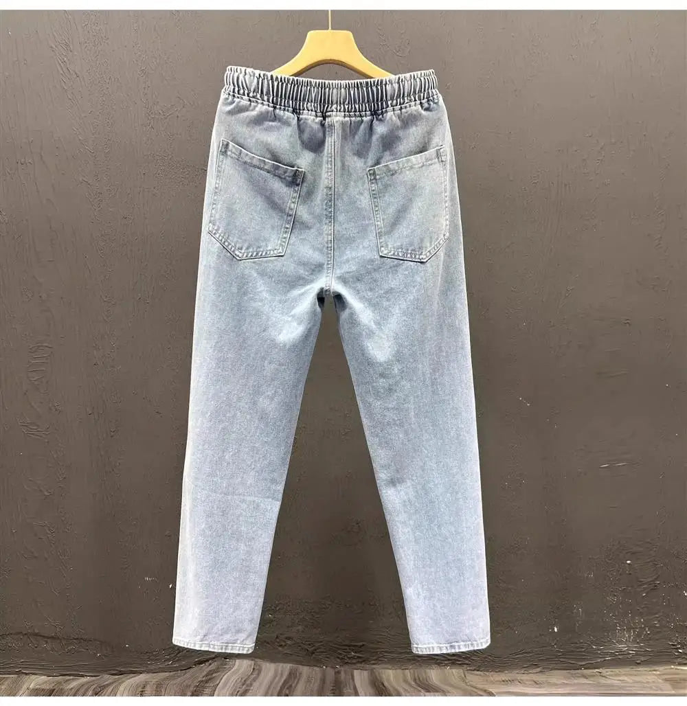 Men’s Loose Straight Leg Jeans – Casual Vintage Durable Cotton Denim
