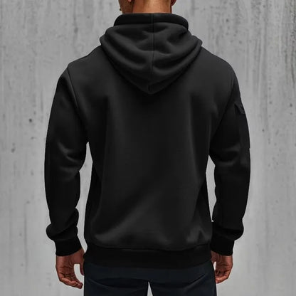 Men’s Half Zip Hoodie – Casual Multi-Pocket Fitness Sweatshirt